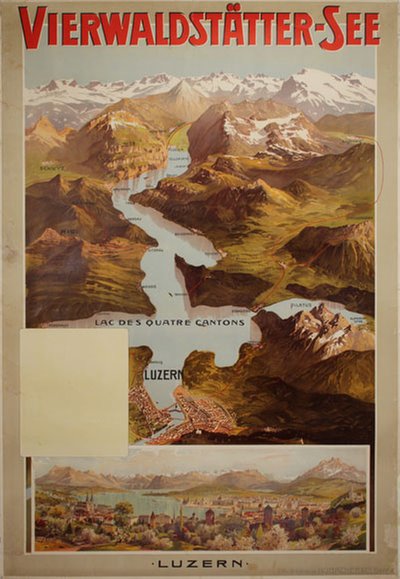 Luzern, Vierwaldstatter-See "(Lake Lucern)  original poster designed by Reckziegel, Anton (1865-1936)