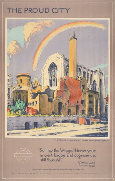 The Proud City Temple Church London original poster designed by Spradbery, Walter E (1889-1969)