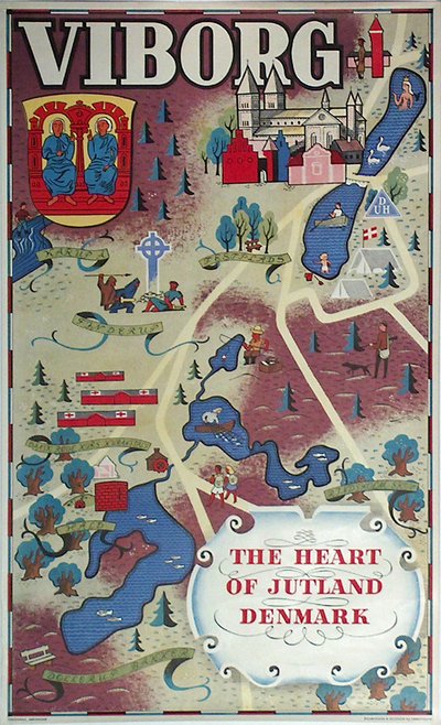 Viborg The Heart of Jutland Denmark original poster designed by BergenHolz, København