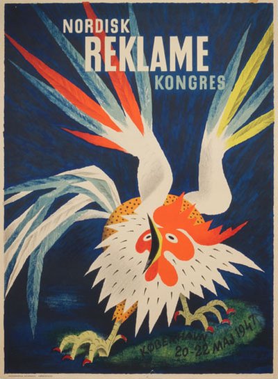 Nordisk Reklame Kongres 1947 original poster designed by Ungermann, Arne (1902-1981)