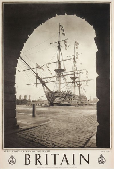Britain - HMS Victory Southsea Portsmouth original poster designed by Photo: S. Cribb