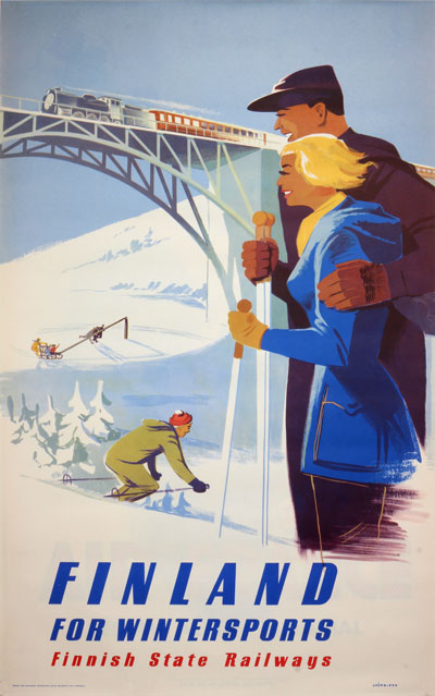 TX16 Vintage 1930's Finland For Winter Sports Travel Poster Re-Print A1/A2/A3 