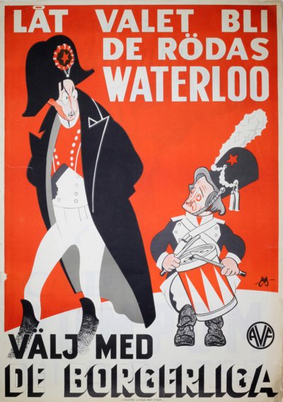 Välj med De Borgerliga original poster designed by Melander, Nils, (1895-1980)
