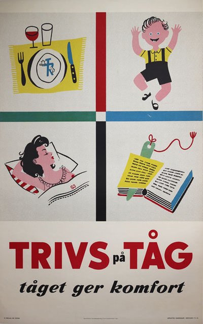 SJ - Trivs på tåg original poster designed by SJ Reklam