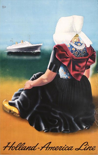 Holland-Amerika Linie original poster designed by Dullaart, Alphons