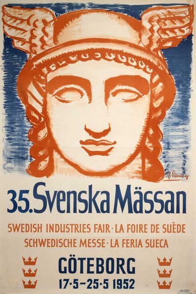 Svenska Mässan 1952 Göteborg original poster designed by Schonberg, Torsten (1882-1970)