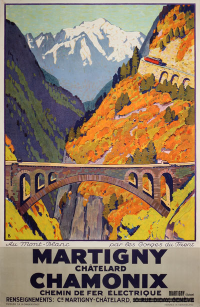 Martigny Châtelard Chamonix (1925) - Original Vintage Poster