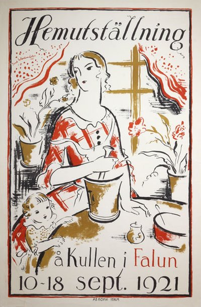 Hemustställning Kullen Falun 1921 original poster designed by Werkmäster, Jerk (1896-1978)