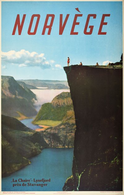 Norvège "La Chaire" - Lysefjord près de Stavanger original poster designed by Photo: Thomas Gjesteland