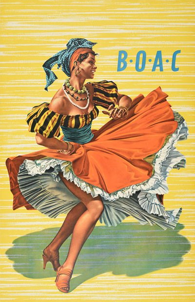 BOAC - Caribbean original poster designed by Hayes