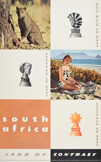 South Africa The Land of Contrast - Land of Romance - Land of Wild Life original poster 
