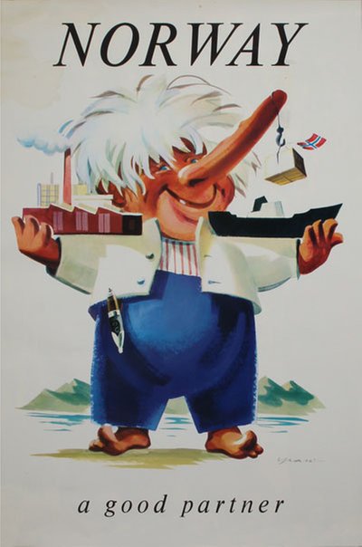 Norway a Good Partner original poster designed by Yran, Knut (1920-1998)