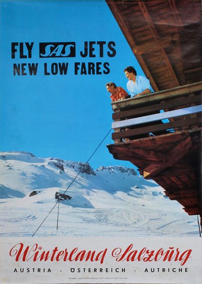 Winterland Salzburg Austria fly SAS original poster 