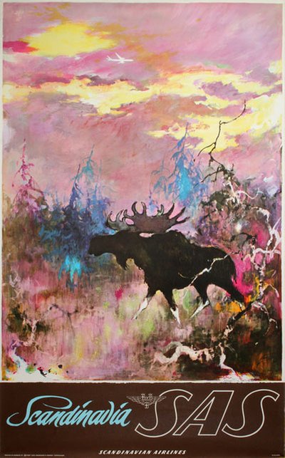 SAS - Scandinavia - Elk Moose original poster designed by Nielsen, Otto (1916-2000)