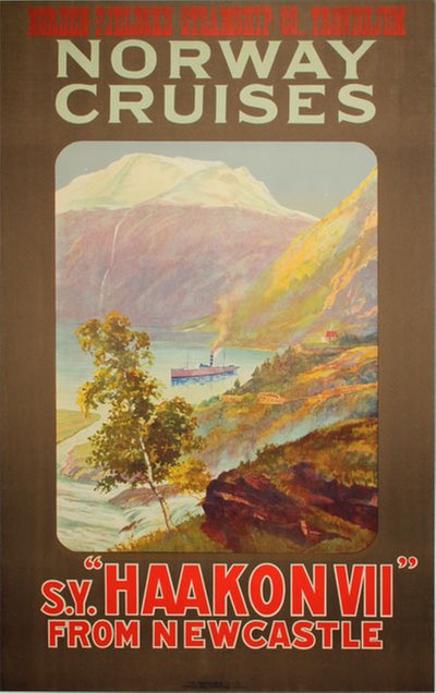 Norway Cruises SY Haakon VII from Newcastle original poster 