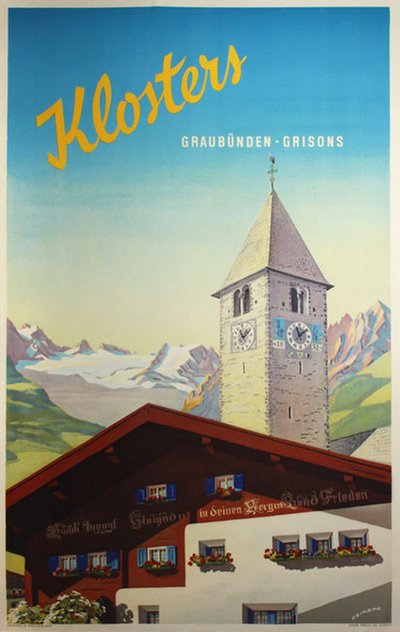 Klosters Graubünden Grisons original poster designed by Peikert, Martin (1901-1975)