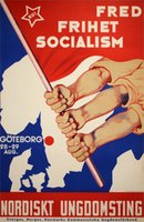 Fred-Frihet-Socialism-Nordiskt-Ungdomsting-Sverige-poster-original