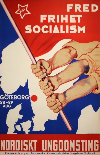 Fred Frihet Socialism Nordiskt Ungdomsting original poster 