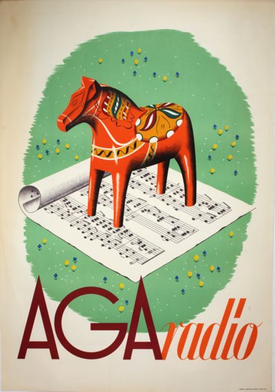 AGA Radio - Dalecarlian horse original poster 