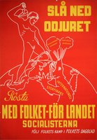 Socialisterna-Folket-Dagblad-original-vintage-affische-poster-Sverige-Sweden