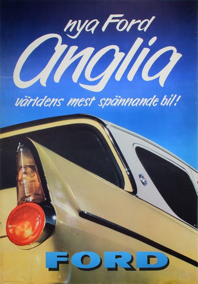 Ford Anglia 105e 1959 original poster 