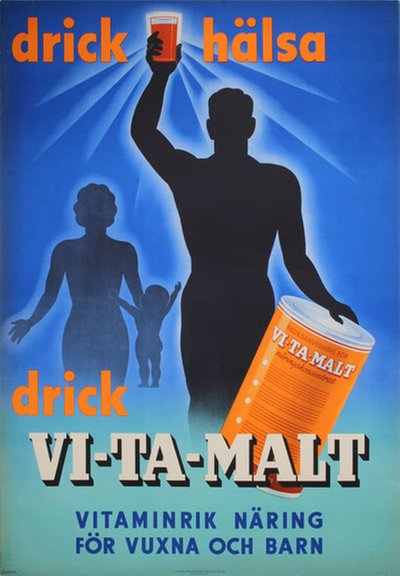 Drick VI-TA-MALT original poster designed by Hellström