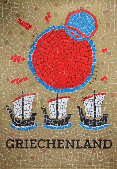 Griechenland Greece original poster designed by G. Vakirtzis 