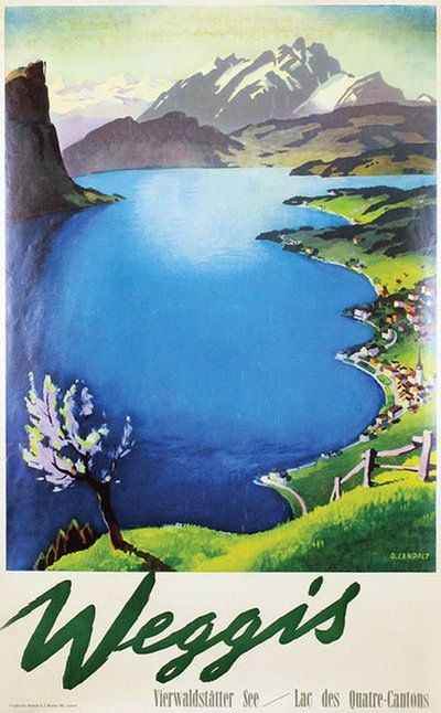 Weggis Vierwaldstätter See - Lac des Quatre-Cantons original poster designed by Landolt, Otto (1889-1951)
