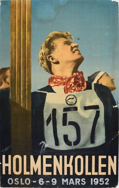 Holmenkollen 1952 original poster designed by Eidem