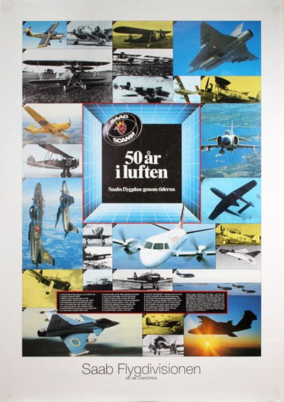 SAAB Scandia - 50 år i luften original poster 