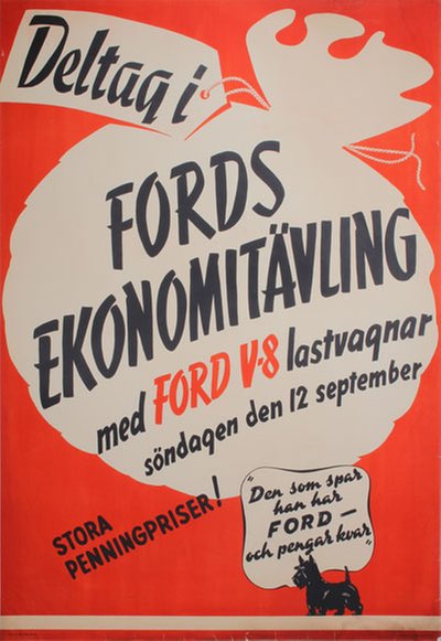 Ford V8 Ekonomitavling original poster 