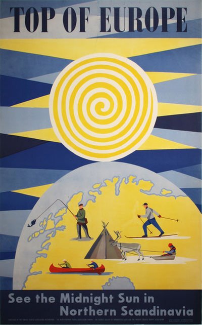 See The Midnight Sun in Northern Scandinavia original poster designed by Bengt Lundström
