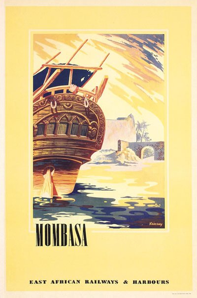 Mombasa Kenya original poster designed by Kinsey