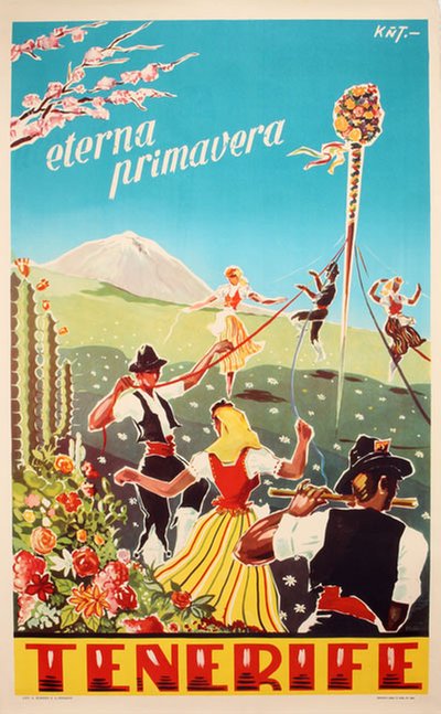 Ténérife Eterna Primavera original poster designed by K.N.T