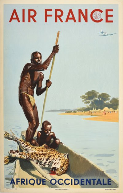 Air France Afrique Occidentale West Africa original poster designed by Brenet, Albert Victor Eugène (1903-2005)