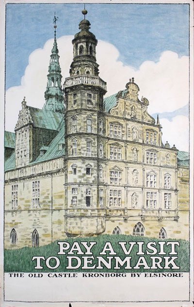 Pay a Visit to Denmark original poster designed by Kongstad, Kristian (1867-1929)