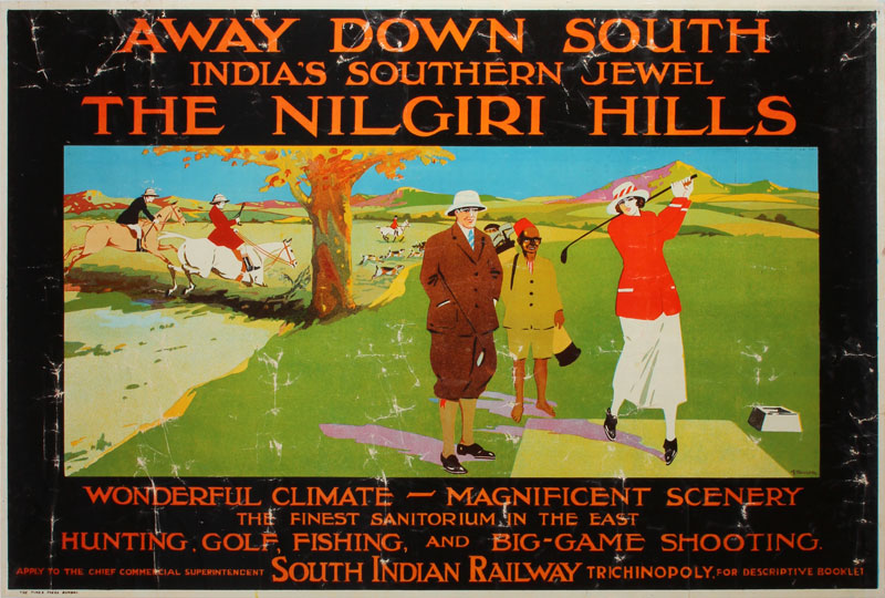 India The Nilgiri Hills original poster designed by Taylor (Fred?)