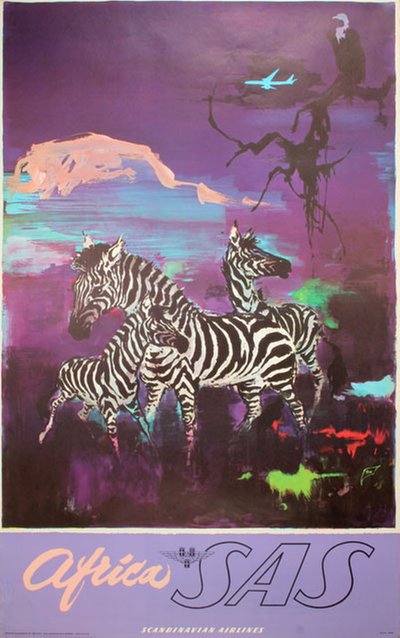 Africa SAS - Zebra original poster designed by Nielsen, Otto (1916-2000)