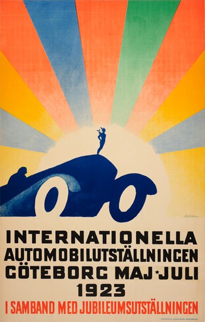 Internationella Automobilutställning Göteborg 1923 Sweden original poster designed by Meurling, Carl (1879-1929)