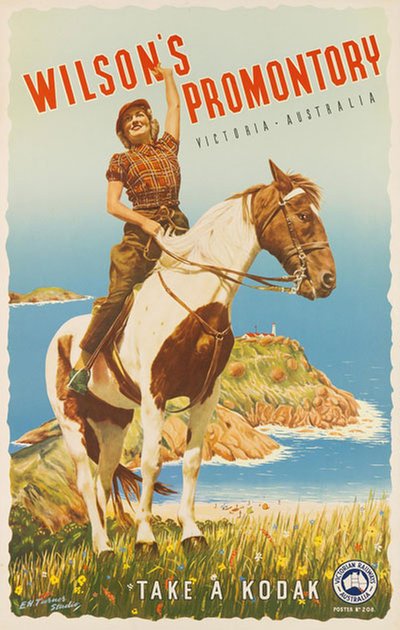 Victoria Australia Wilsons Promontory original poster designed by Edmund Herbert Turnor