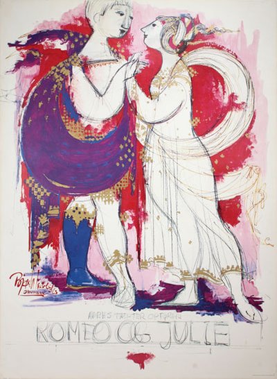 Romeo og Julie original poster designed by Wiinblad, Bjørn (1918-2006)