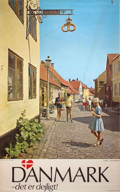 Danmark  - det er dejligt  - Ærøskøbing original poster designed by Photo: John E. Carrebye
