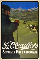 F-L. Cailler's Schweizer Milch-Chocolade original vintage poster