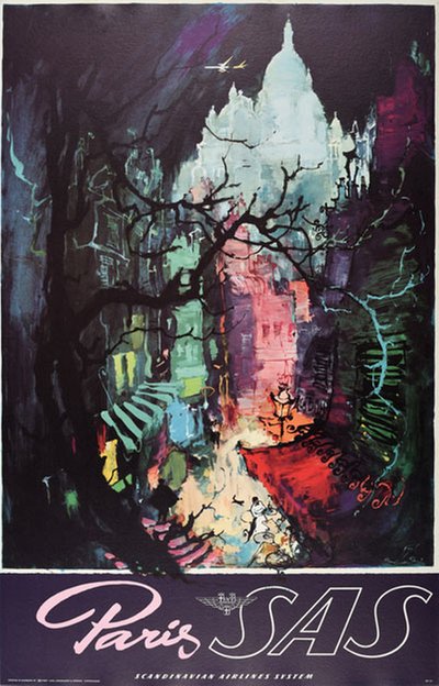 SAS - Paris original poster designed by Nielsen, Otto (1916-2000)