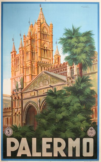 Italy Palermo Sicily original poster designed by Ravaglia, Attilio (1889-)