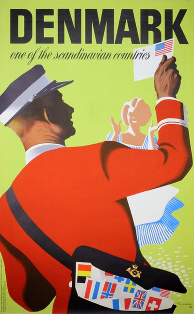 Denmark - Scandinavia original poster designed by Thelander, Henry (1902-1986)