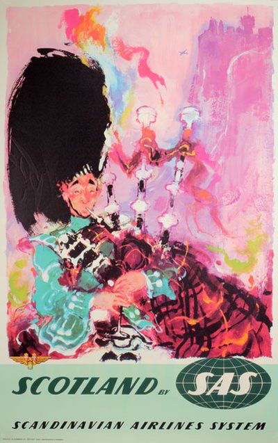 by SAS Scotland - Bagpipes original poster designed by Nielsen, Otto (1916-2000)