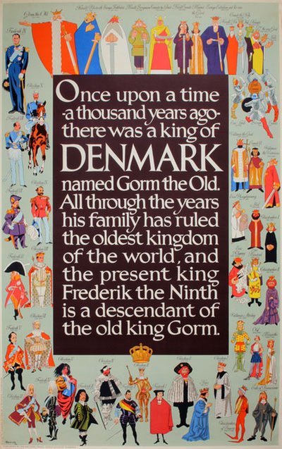 Denmark - King Frederick IX ancestry original poster designed by Thelander, Henry (1902–1986)