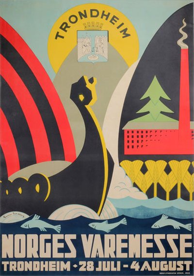 Norges Varemesse Trondheim original poster designed by Tandberg, Gunnar (1894-1954)