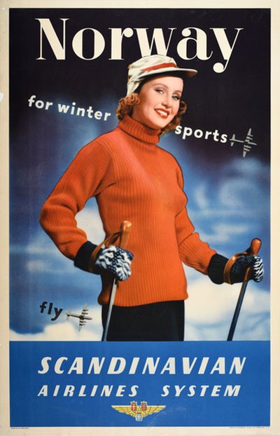 SAS Norway for winter sports original poster 